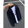 Camisa de manga larga con estampado de escamas de dragón azul marino para hombre, camisa casual de alta gama para otoño, prenda exterior limpia para pareja