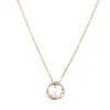 Bajo el Árbol Banyan Collar Mobius Minimalista de Plata de Ley S925 para Mujer, Chapado en Oro de 14K, Cadena para Clavícula Versátil de Lujo Ligero de Nicho