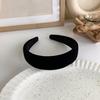 Elegante Diadema Negra Francesa Dulce Perla Torcida Pinza para el Cabello Tejida Elevadora de Altura Diadema Superior Craneal Banda para el Cabello de Borde Ancho Pinza para el Cabello para Mujeres