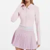 Estilo Novo de Primavera Gola Alta Zíper Roupa de Tênis Manga Longa Curta Slim Fit Roupa Fitness Conjunto de Roupa Esportiva de Alta Qualidade
