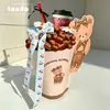 Novo Produto de Outono Urso Leite de Castanha Chá Bouquet Pacote de Materiais DIY Criativo Presente Feito à Mão Paleta de Cores Maillard Materiais