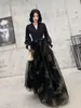 Vestido Preto de Noite para Mulheres, Estilo Novo, Elegante para Banquetes, Projetado para Socialites e Anfitriões, Nicho de Alto Padrão Coleção de Primavera