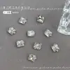 Accesorios Premium de Zirconia Blanca Transparente Deslumbrantes Bolas de Diamante Apiladas Artesanales Diamantes de Uñas tipo Dulce de Roca Cuadrado Grueso Huevo de Paloma