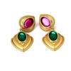 Suministro de fábrica de una variedad de pendientes, pendientes de flores esmaltadas en rojo y verde, pendientes de perlas blancas, pendientes en forma de corazón.