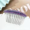 Peine de Moda de Acrílico con Pedrería Colorida Peine para Flequillo Accesorio para Peinado Recogido de Niña Peine para el Cabello Pasador Amatista