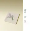 Posavasos Bordados de Flor Lila de Algodón y Lino, Accesorios de Ceremonia del Té de Alto Valor Estético, Manteles Individuales para Tazas de Té Hechos a Mano Japoneses