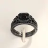 Anillo de Pareja Huajie Estilo Europeo y Americano con Deseo Cruzado Incrustado de Circonita para Mujer, Accesorios de Lujo Accesible para Ocasiones de Boda, Estilo de Banquete Moderno y Popular