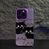 Funda para teléfono móvil Apple 16/13/12, color plateado, anticaídas, XSMAX 15, venta de lindo gatito negro.