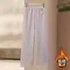 Calças Largas Quentes Estilosas e Rejuvenescedoras Outono/Inverno para Mães de Meia-Idade e Idosas, Cintura Alta, Emagrecedoras, Largas, Tamanho Plus, Casuais, Versáteis
