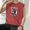 Chaleco de Algodón Puro para Hombre Verano Delgado Valla Deportes Cintura Hombro Ancho Fitness Baloncesto Camiseta sin Mangas de Algodón Puro