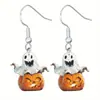 Aretes Colgantes Tema Halloween Transfronterizo Colección Linda para Fiesta Incluyendo Búho Sombrero Mágico Gato Fantasma
