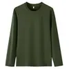 Camiseta de Manga Larga para Hombre al por Mayor 180g, Top de Color Sólido para Otoño, Camiseta Base Interior de Otoño, Camisa Cultural Versátil, Uniforme Escolar