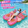 Balsa Inflable Estilo Étnico Impreso Personalizada de Fábrica Cama Flotante para Piscina Playa Vacaciones Flotador de Ocio Acuático para Adultos