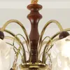 Lámpara de araña de flores Estilo Francés de Mediados de Siglo Luz para Vestíbulo Modelo Nuevo 2026 Color Nogal Pétalo Diseño Creativo Luz para Sala de Estar