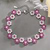 Juego de Joyería Huayoumei Joyería Aretes Pulsera Cadena Clavícula Corindón Rojo Zircón Flor Estilo de Mujer Lujo Ligero de Alta Gama