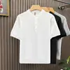Camisa Polo de Hombre Henry Trendy Estilo Verano Tejida Casual para Hombre 2025 Nueva Ropa de Verano Cuello Alto Camiseta de Manga Corta