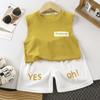Nuevo Conjunto de Chaleco de Algodón de Verano para Niños Chaleco sin Mangas de Verano Estilo Coreano Ropa Deportiva para Niños Conjunto de Dos Piezas para Niños y Niñas Venta al por Mayor
