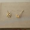 Bien ~ Aretes de Plata Esterlina S925 Chapados en Oro de 14K para Mujer, Aretes Pequeños Joker Simples y Temperamentales para el Diario, Aretes Personalizados