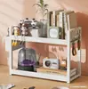 Prateleira de Armazenamento para Mesa de Trabalho Estante de Livros Multicamadas Armazenamento para Cima de Mesa de Estudante Prateleira de Armazenamento em Camadas para Mesa de Computador de Escritório Dormitório