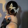Horquilla de mariposa de metal de lujo para mujer, accesorio para el cabello con clip de tiburón, color plateado, estilo nicho, 2022