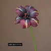 Flor Artificial Rama Única Cara Sonriente Tulipán Abierto Borde Rizado Fotografía de Boda Decoración de Paisajismo del Hogar Adornos Flores Falsas
