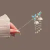 Pasador de Pelo con Borla Estilo Antiguo Exquisito Nuevo Estilo Chino Pasador de Pelo con Flor Accesorio para Mujer Adorno de Pasador Accesorio para Recogido Colgante de Perla