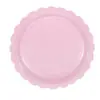 Nuevo Juego de Platos de Fiesta de Encaje Rosa para Cumpleaños de Niñas, Platos Desechables de Papel de Color Sólido, Vasos de Papel, Servilletas de Papel, Juego de Vajilla