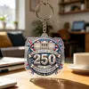 Llavero acrílico transfronterizo, colgante adorno 250 aniversario de EE. UU., decoración festiva de la campana de la Libertad del aniversario del Día de la Independencia