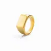 Anillo Sellador Rectangular Simple de Acero de Titanio Europeo y Americano 2026 para Hombre, Anillo de un Solo Dedo de Moda, Estilo Minimalista Hip-Hop, Suministro al por Mayor