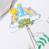 Decoração de bolo arco-íris criativo bebê um ano bolo decoração cartão bebê um ano aniversário bolo decoração