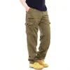 Amazon 2026 Pantalones de Trabajo Casuales Versátiles de Color Sólido para Hombre Pierna Recta que Alargan la Figura para Viajar con Múltiples Bolsillos Pantalones Largos en Stock