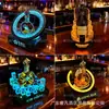 Porta Botellas de Vino Luminoso Base para Champagne Licor Display de Xo Pica Soporte Ktv Estante de Vino Láser Porta Botellas As de Picas