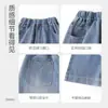 Jeans Infantil Little Fit 26 Outono Novo Estilo Calças Versáteis de Corte Reto Moda Calças de Pernas Largas Calças Longas Infantis