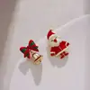 Pendientes de Navidad con Atmósfera Elegante, Nuevo Diseño Único de Otoño e Invierno de Gama Alta, Estilo Navideño, Lujo Accesible y Pendientes Exquisitos