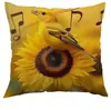 Funda de almohada de girasol amarillo para pájaros, superventas de Amazon transfronterizo de primavera, funda de almohada para oficina y dormitorio