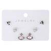 Pendientes de mariposa negra gótica con diamantes de imitación, diseño de planeta, para niña, estilo retro, con forma de corazón, a la moda, con tarjeta de tres piezas.