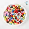 Colgante de Corazón Flor Pintada Colorida de Acrílico Agujero Recto Cuentas Sueltas Cuentas para Hilo Llavero de Teléfono Móvil Accesorios para Joyería DIY