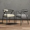 Silla de Comedor de Hierro Forjado de Lujo Nórdico Silla con Respaldo para el Hogar Silla de Ocio Moderna para Restaurante Celebridad de Internet Silla de Oficina para Restaurante de Hotel