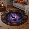 Alfombra redonda de terciopelo de cristal con efecto 3D transfronterizo para Halloween, felpudo de Halloween, alfombra de decoración festiva para sala de estar del hogar