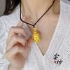 Pingente Buda da Paz Yongbao Pingente Antigo de Ouro de Areia Cabeça de Buda Vairocana Corrente de Suéter de Cobre Banhado a Ouro Estilo Tendência Nacional