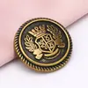 Botones de metal de moda con forma de espiga para trajes, abrigos y gabardinas, botones decorativos de estilo británico, botones redondos vintage