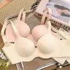 Talla Grande MM Gordita Ropa Interior Sin Costuras Mujer Pecho Grande Panty de Exhibición Pequeño Push-up Reúne Levantamiento Lateral del Seno Sujetador Anti-Caída 200 Jin
