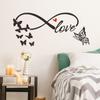 Novo FX-B326 Personalidade de laço LOVE Borboleta LOVE Decoração de parede de quarto casa casa adesivos de parede autoadesivos