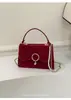 Bolso Rojo Retro para Mujer 2026 Nuevo Estilo Bolso de Mano Versátil de Gama Alta Bolso de Hombro Elegante Cadena Simple Bolso Cruzado