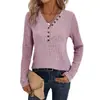 Otoño e invierno talla extra transfronterizo Amazon europeo y americano comercio exterior tops para mujer, suéter casual de punto liso de manga larga
