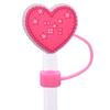 Nueva Tapa Creativa de Paja con Forma de Corazón de Dibujos Animados Cubierta Decorativa de Paja de Goma Suave de PVC a Prueba de Polvo Comercio Electrónico Transfronterizo en Stock