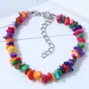 Amazon Cristal Natural Pedrinhas Irregulares Pulseira Colorida Moda Coreana Pulseira de Pedra Colorida Atacado Europeu e Americano