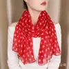 Pañuelo de Seda Ligero Artístico Retro Estilo Hong Kong, Bufanda Larga de Gasa con Estampado Nuevo, Cinta Decorativa de Moda de Gama Alta para Mujeres