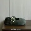 Sapatos Mary Jane Velcro Corte Baixo Retrô Feminino Estilo Novo Início de Outono Para Usar por Cima Solado Macio Antiderrapante Versátil Casual Birkenstock Sapatos Individuais