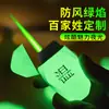 Encendedor de llama verde recta a prueba de viento nuevo luminoso metal inflable rombo a prueba de viento comercio exterior transfronterizo encendedor venta al por mayor